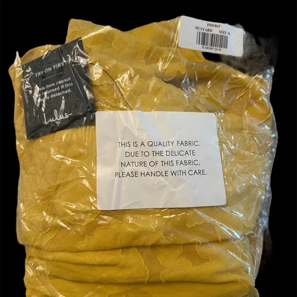 Lulus True Lover Mustard Yellow Burnout Floral Strapless Mini Dress Womens M NWT - Picture 5 of 10